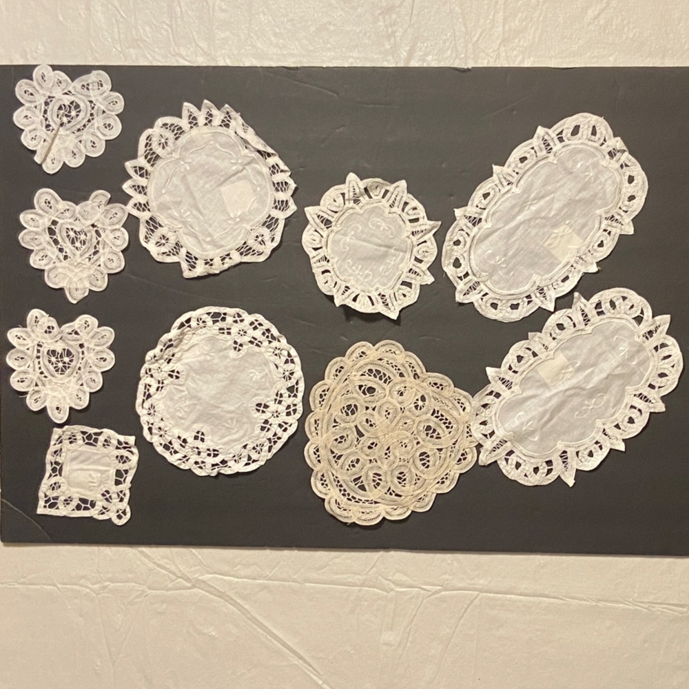 Elegant Lace Doily Set - White and Cream